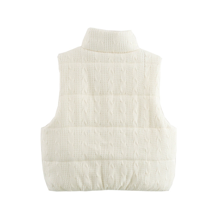 Damen gesteppte Weste mit hochwertigem Strickmuster und praktischen Taschen Drune