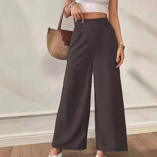 Damen Weite Sommerhose mit elastischem Bund und Taschen Drune