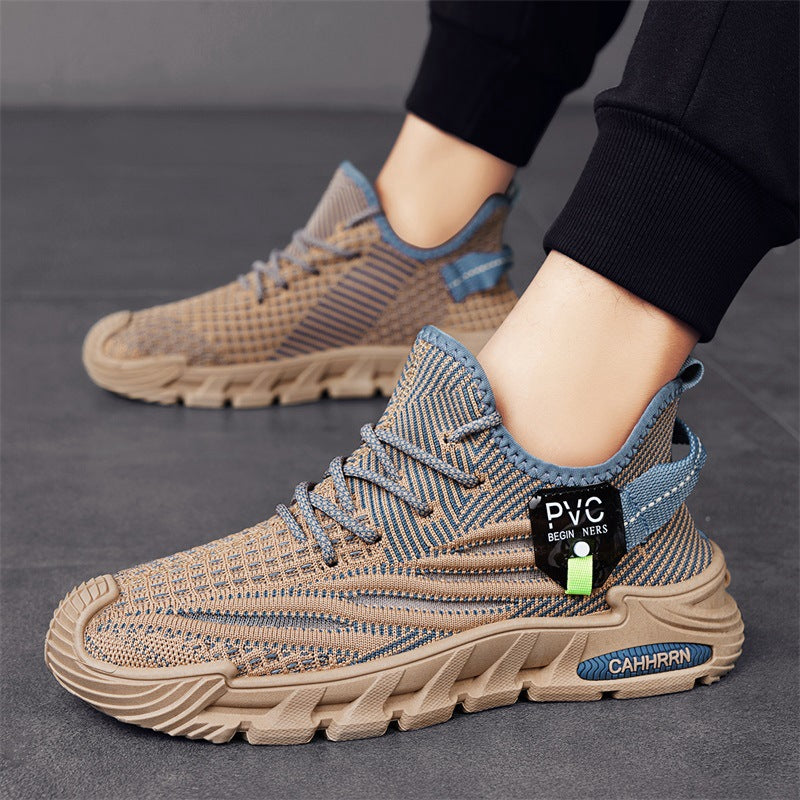Herren leichte gestrickte Trail‑Sneaker mit sockenähnlichem Einstieg und stoßdämpfender Profilsohle Drune