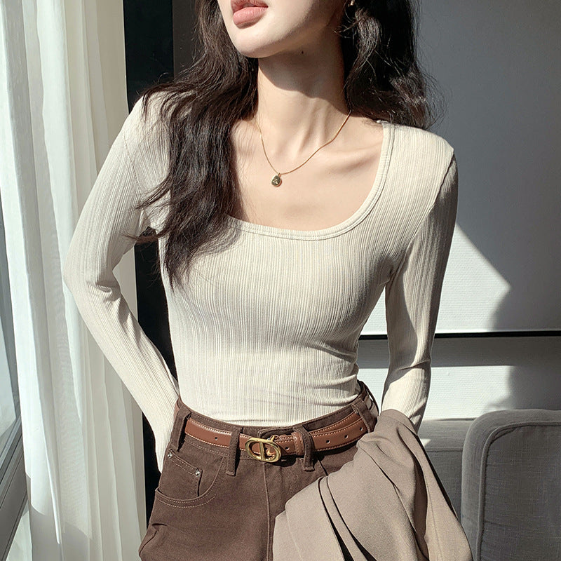 Damen Langarm Rippshirt Drune