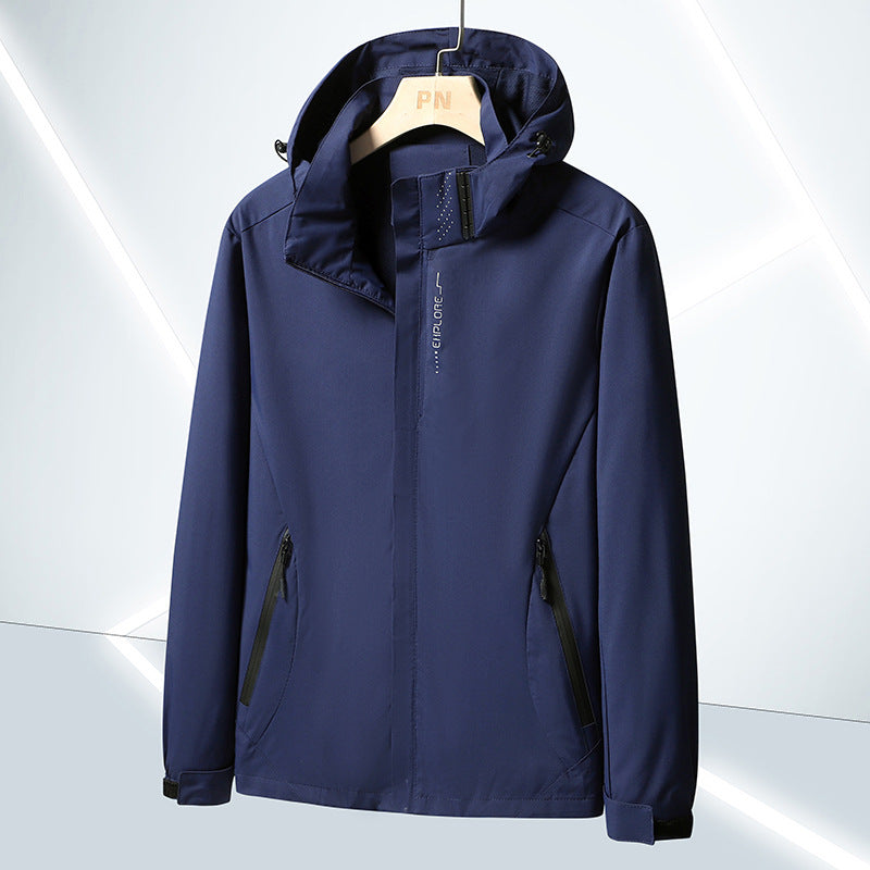 Herren Leichte Softshell-Funktionsjacke mit atmungsaktivem Meshfutter und verstellbarer Kapuze Drune