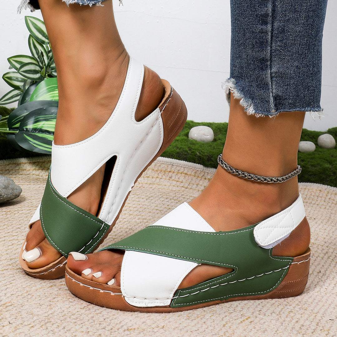 Damen Bequeme orthopädische Sandalen mit verstellbarem Fersenriemen Drune