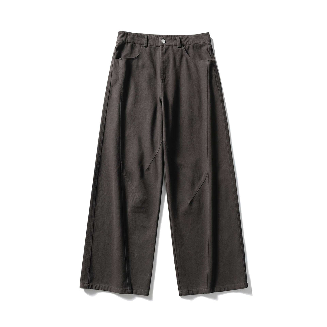Damen Hochtaillierte weite Culotte‑Hose aus Baumwoll‑Twill mit Ziersteilnähten Drune