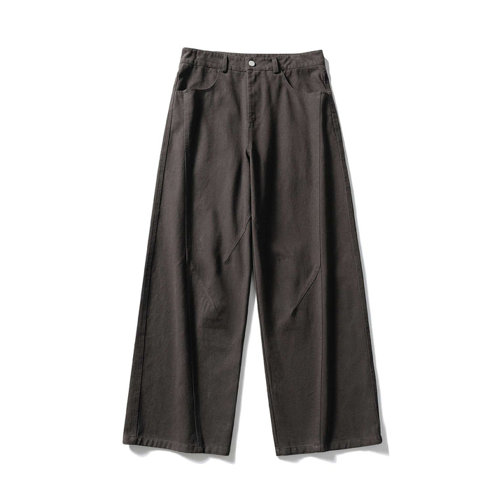 Damen Hochtaillierte weite Culotte‑Hose aus Baumwoll‑Twill mit Ziersteilnähten Drune