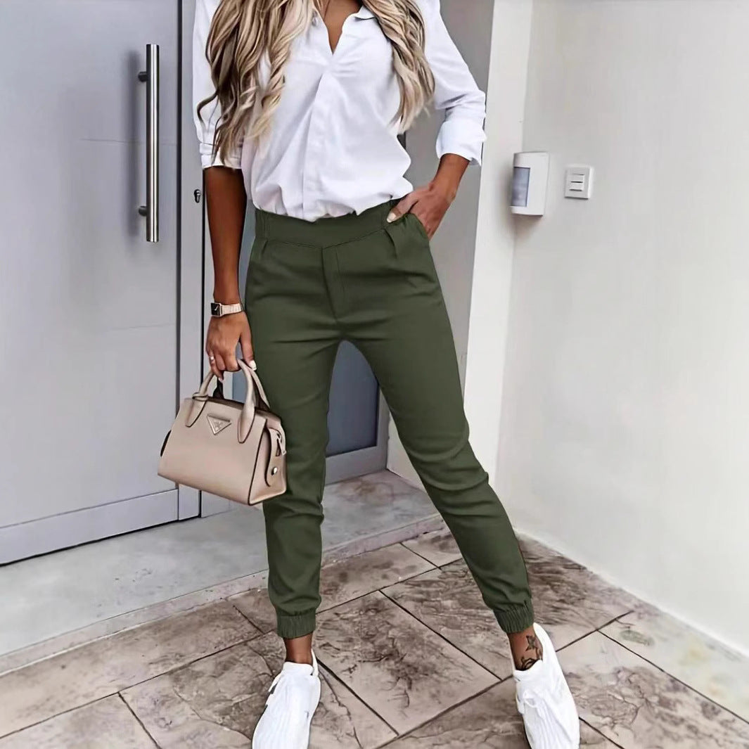 Damen bequeme Slim-Fit Chino-Hose Drune