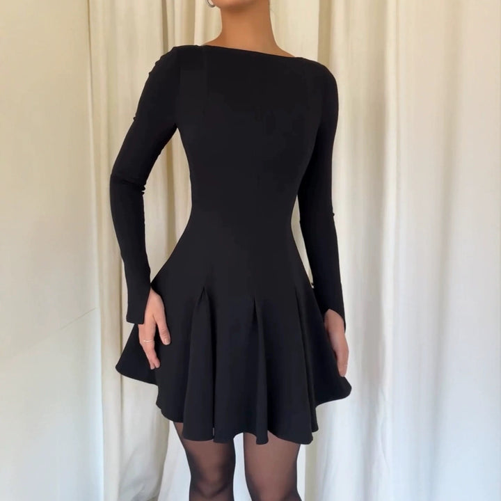 Damen Elegantes Minikleid mit ärmellosem Design und schwingendem Saum Drune