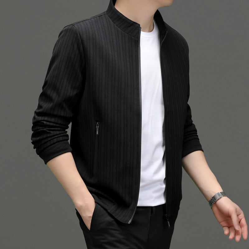 Herren Freizeitjacke mit modernem Stehkragen und funktionalen Reißverschlusstaschen Drune