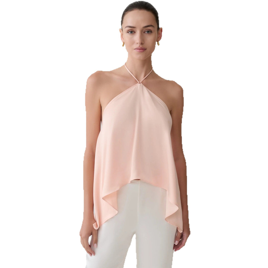 Damen Halter-Top aus fließendem Chiffon mit asymmetrischem Saum Drune