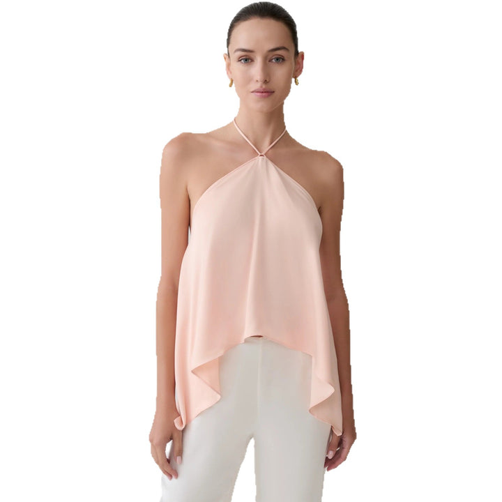 Damen Halter-Top aus fließendem Chiffon mit asymmetrischem Saum Drune
