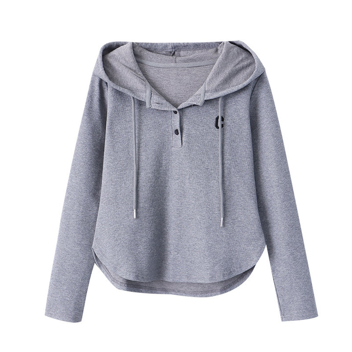 Damen Hoodie mit Knopfleiste und lässigem Schnitt Drune