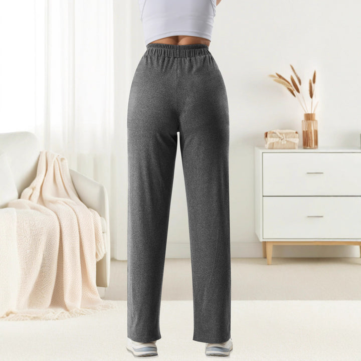 Damen weite Jersey-Loungehose mit hohem Komfortbund und Seitentaschen Drune