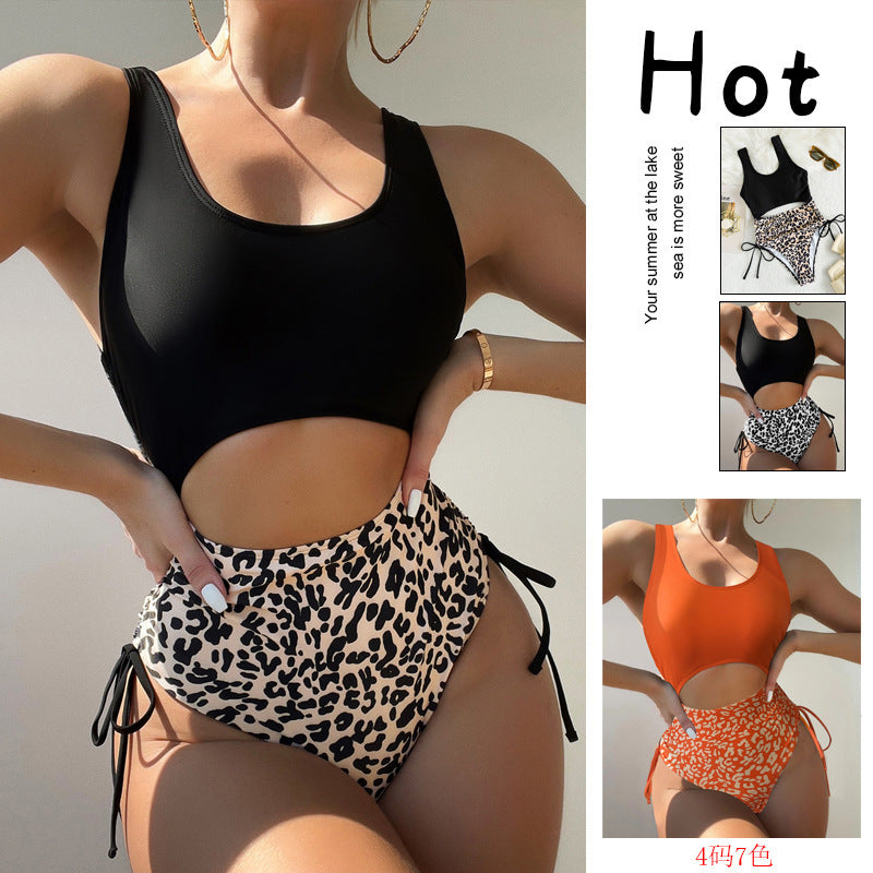 Damen Cut-Out Badeanzug mit modischem Leoprint Drune