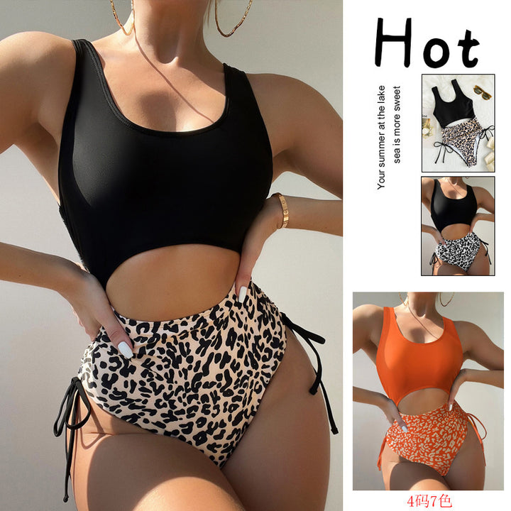 Damen Cut-Out Badeanzug mit modischem Leoprint Drune
