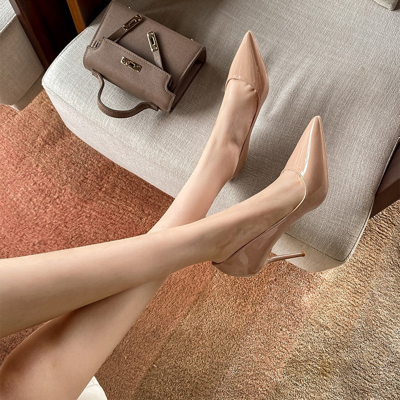 Damen Elegante Lackpumps mit spitz zulaufendem Stiletto-Absatz und gepolsterter Innensohle Drune