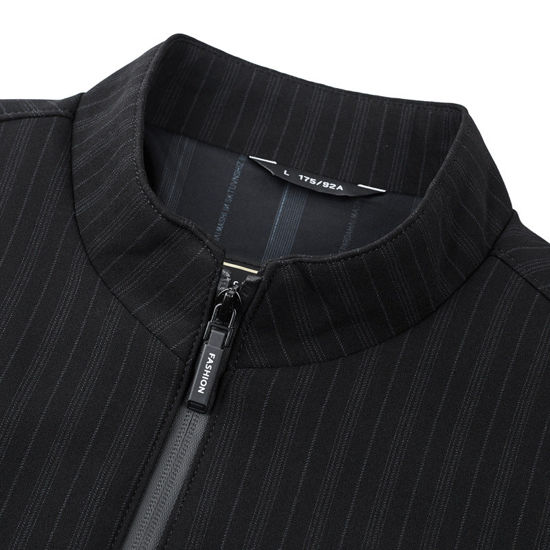 Herren Freizeitjacke mit modernem Stehkragen und funktionalen Reißverschlusstaschen Drune
