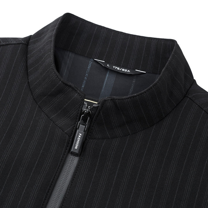Herren Freizeitjacke mit modernem Stehkragen und funktionalen Reißverschlusstaschen Drune