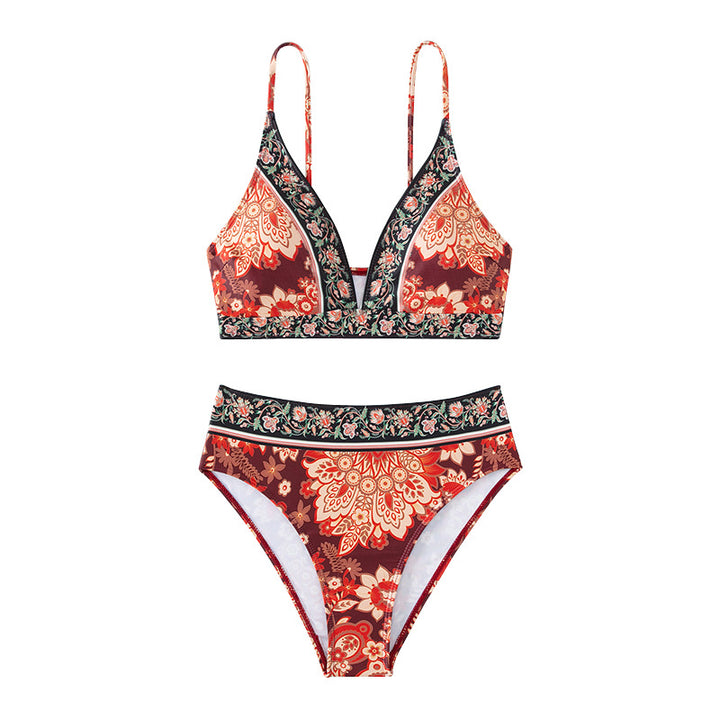 Damen Triangle-Bikini mit floralem Design und modischen Details Drune