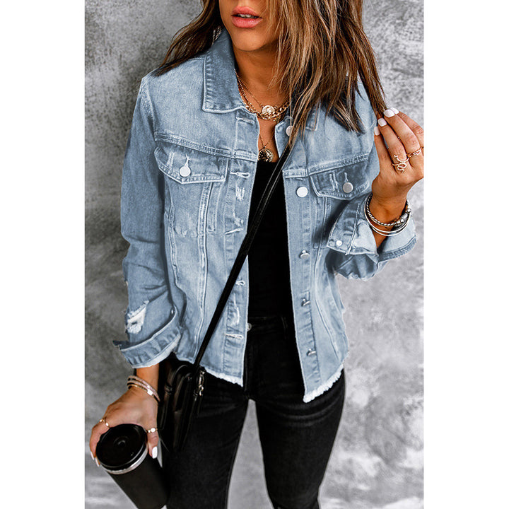 Damen Denim-Jacke mit lässigem Schnitt und funktionalen Taschen Drune