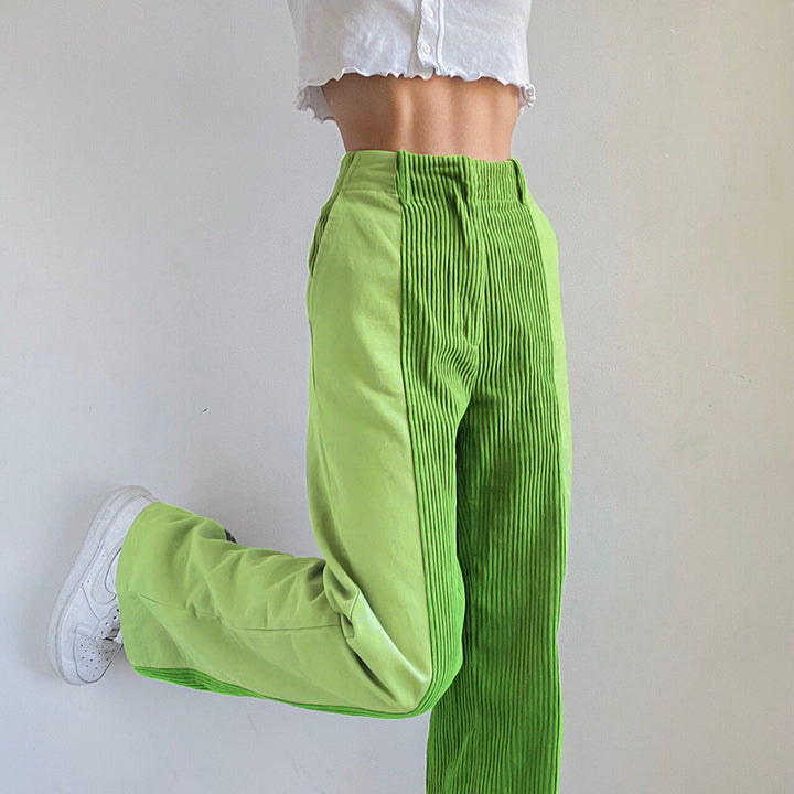 Damen Hoch-taillierte Bundfaltenhose aus Cord Drune