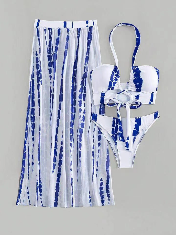 Damen Bikini-Set mit elegantem Maxirock und femininem Oberteil Drune