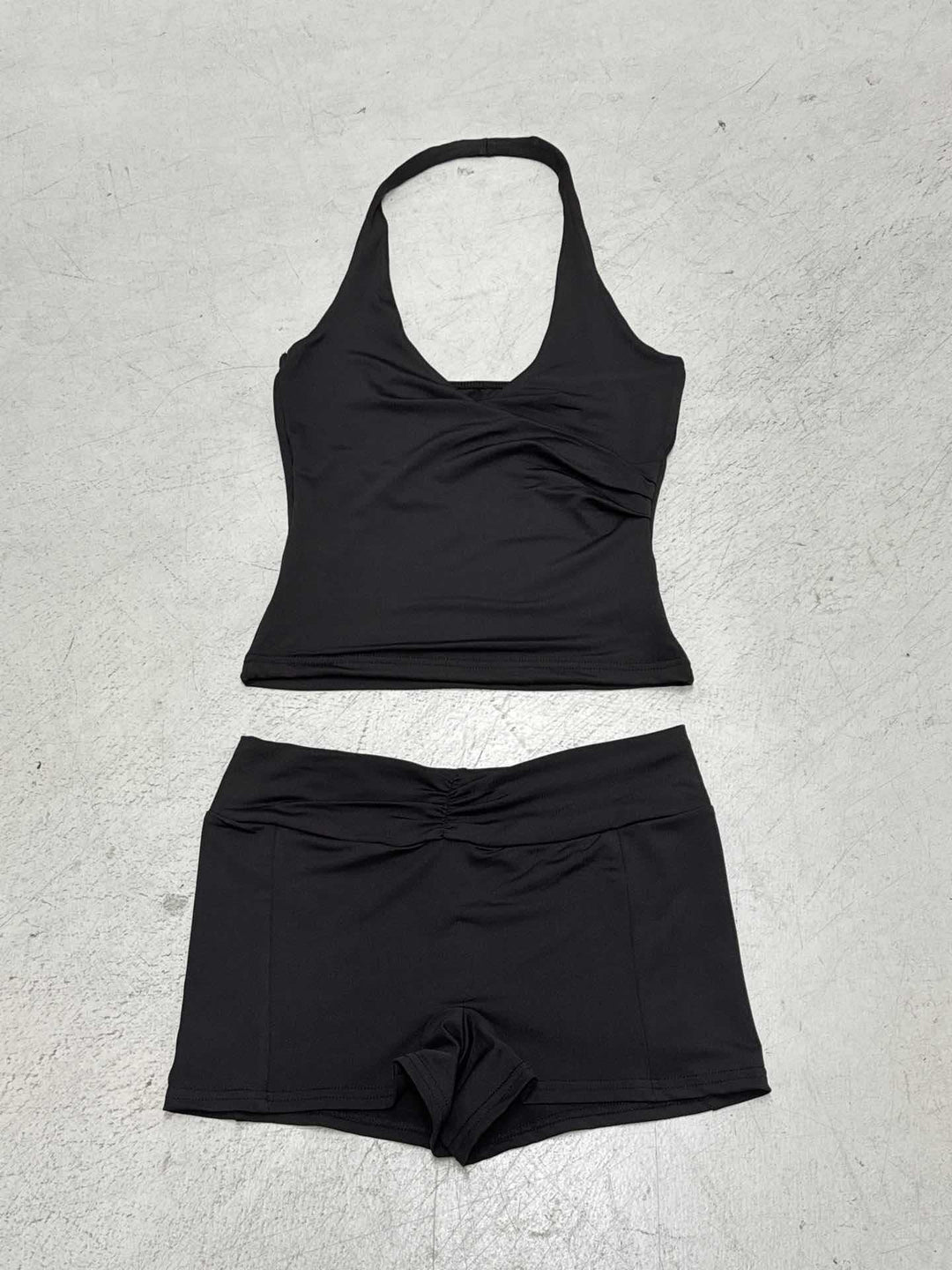 Damen Sportliches Bikini-Set mit hochgeschlossenem Top und modischen Shorts Drune