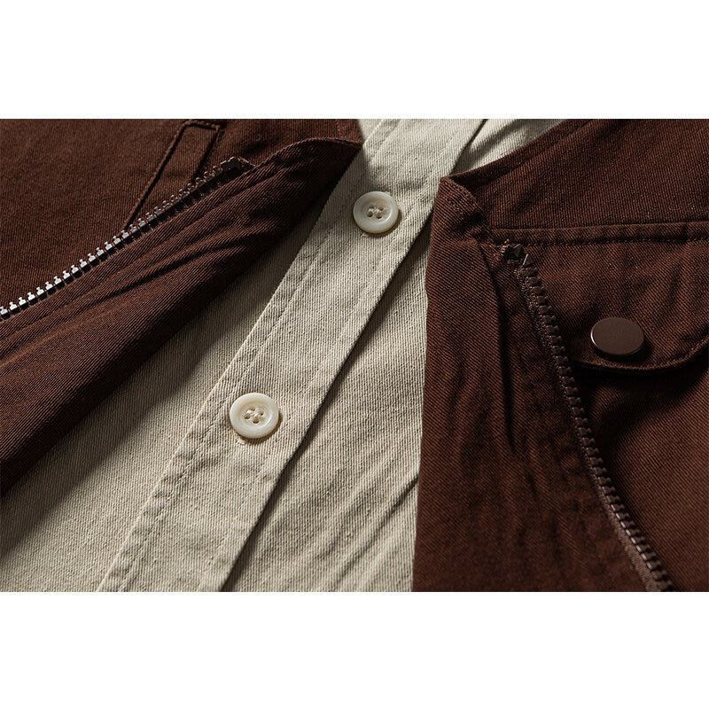 Herren Utility-Weste mit multifunktionalen Taschen, Halbzip und integriertem Hemd-Layer Drune