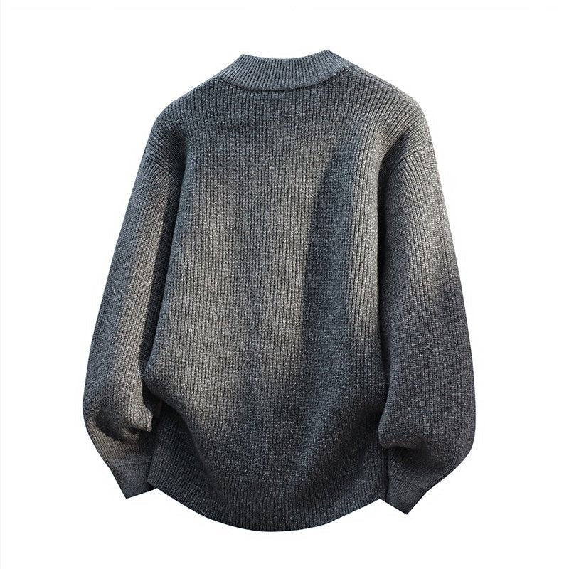 Herren Oversize-Strickjacke mit Zwei-Wege-Reißverschluss, geripptem Bund und aufgesetzten Taschen Drune