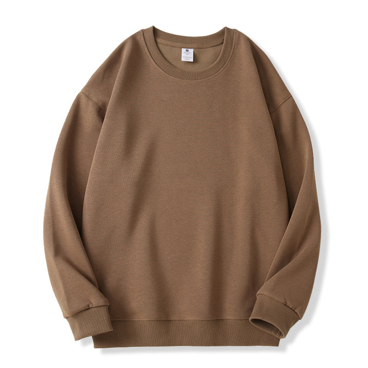 Unisex Oversize Rundhals-Sweatshirt aus Baumwollmischung mit gerippten Bündchen Drune