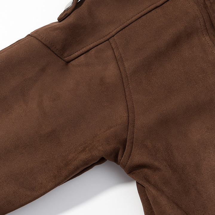 Damen modische Kurzjacke im urbanen Stil mit hohem Kragen und Schulterdetails Drune