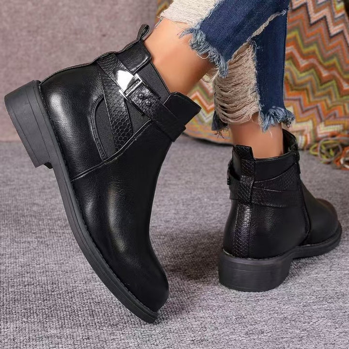 Damen modische Stiefeletten mit elegantem Reißverschluss und schickem Komfortdesign Drune