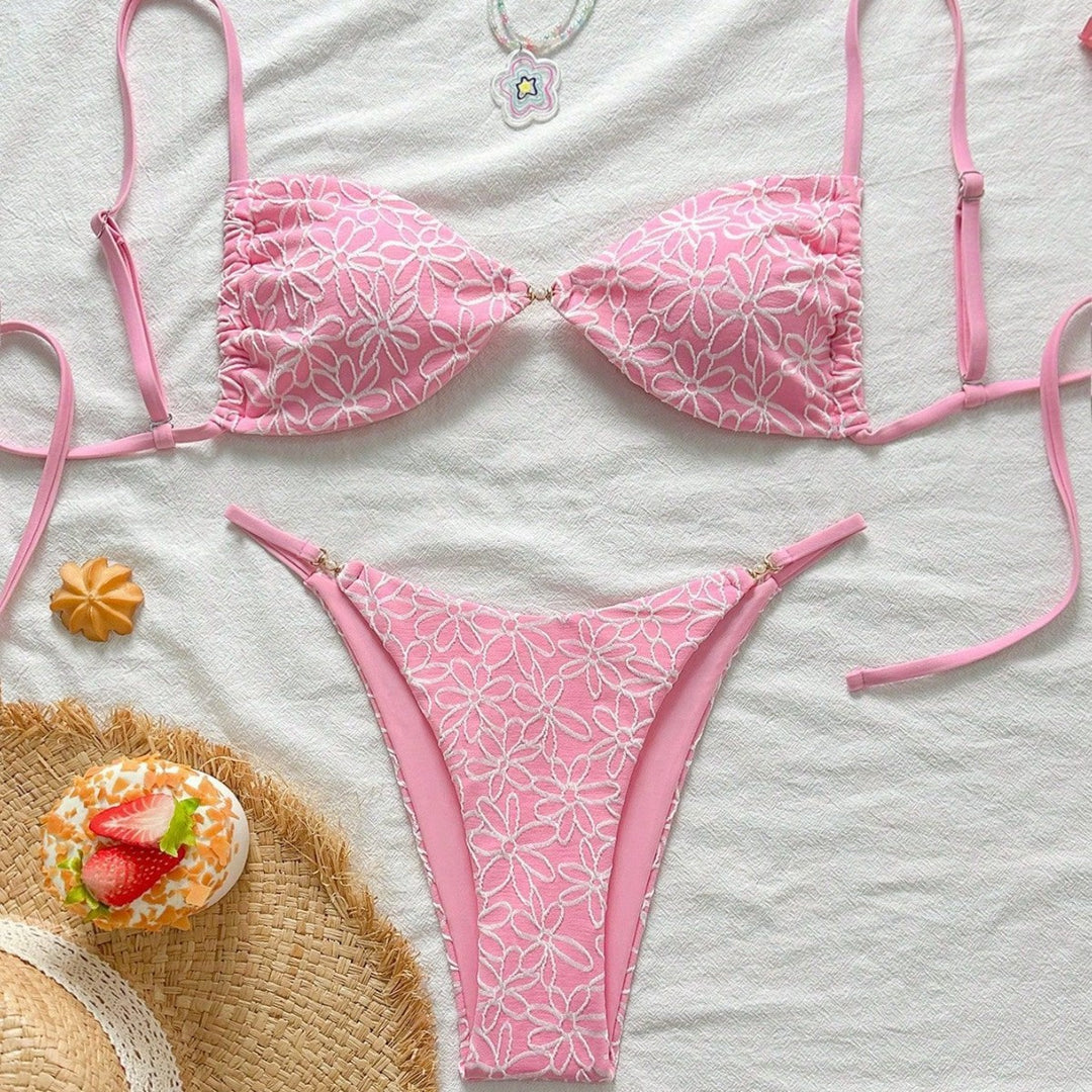 Damen attraktiver Blumenmuster-Bikini Drune