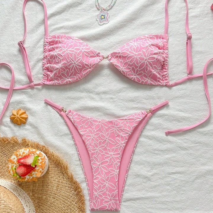 Damen attraktiver Blumenmuster-Bikini Drune