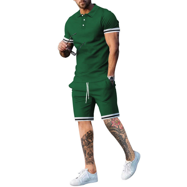 Herren Poloshirt und Shorts-Set mit sportlichen Akzenten Drune