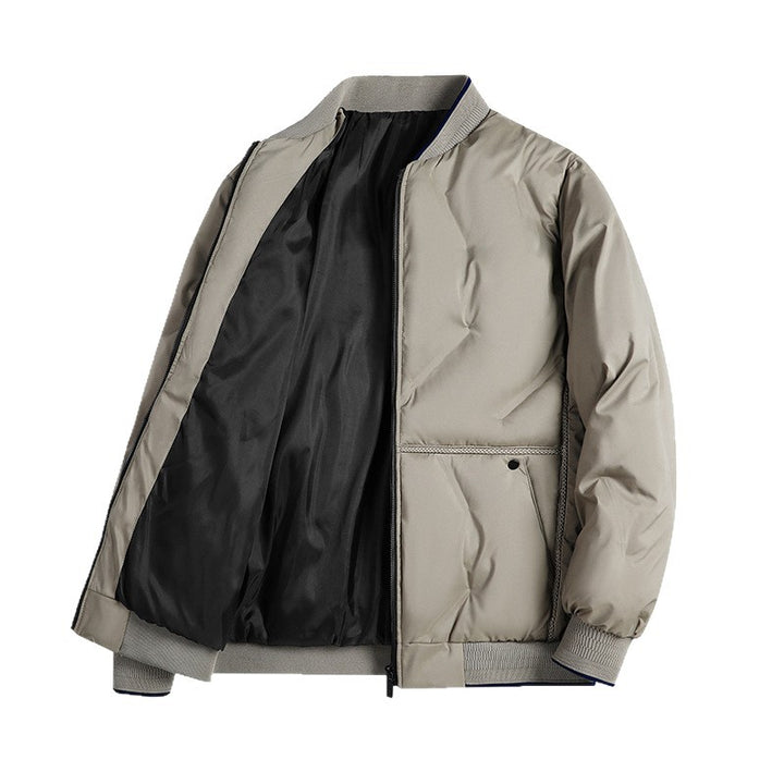 Herren Minimalistische Thermo-Bomberjacke mit glattem Innenfutter und verdeckter Reißverschlussblende Drune