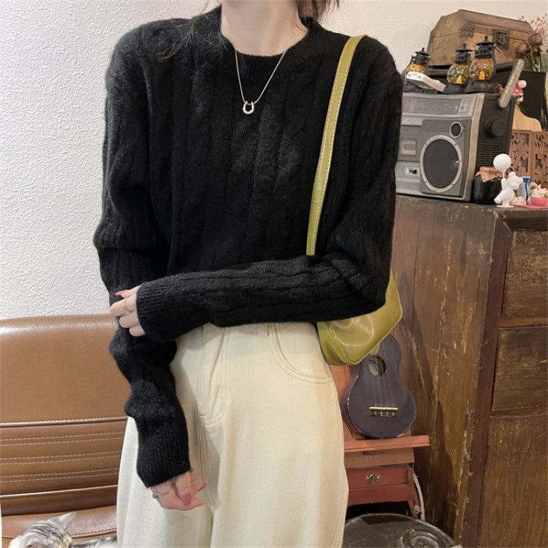 Damen Grobstrickpullover mit strukturiertem Zopfmuster und lässigem Schnitt Drune