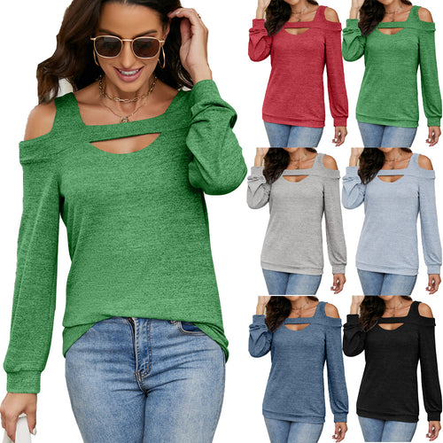Damen modisches Sweatshirt mit asymmetrischem Ausschnitt Drune