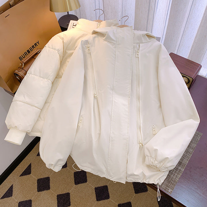 Damen Leichte Übergangsjacke mit verstellbarem Kapuzenkragen und praktischen Taschen Drune