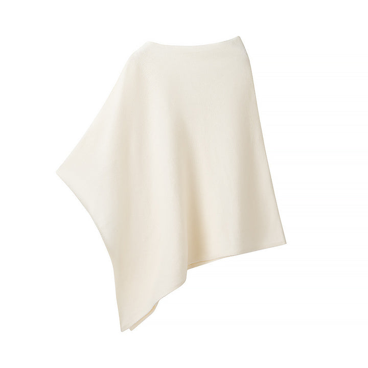 Damen Leichter Strickponcho mit asymmetrischem Saum und U-Boot-Ausschnitt Drune