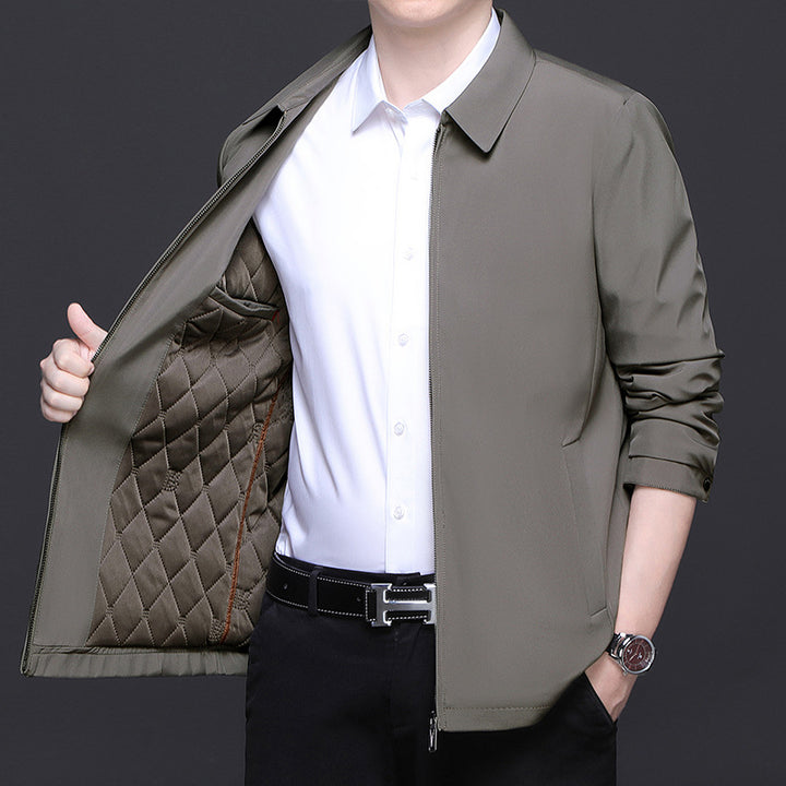 Herren leichte gesteppte Übergangsjacke mit innenliegendem Quiltfutter und klassischem Kragen Drune