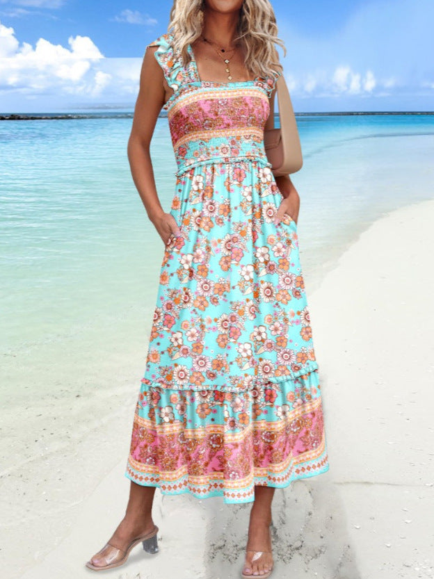 Damen Maxikleid mit floralem Design Drune