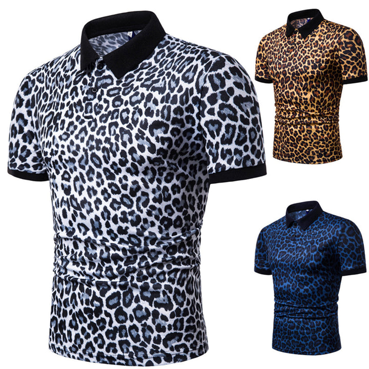 Herren Polo-Shirt mit aufregendem Leopardenmuster und modernem Schnitt Drune