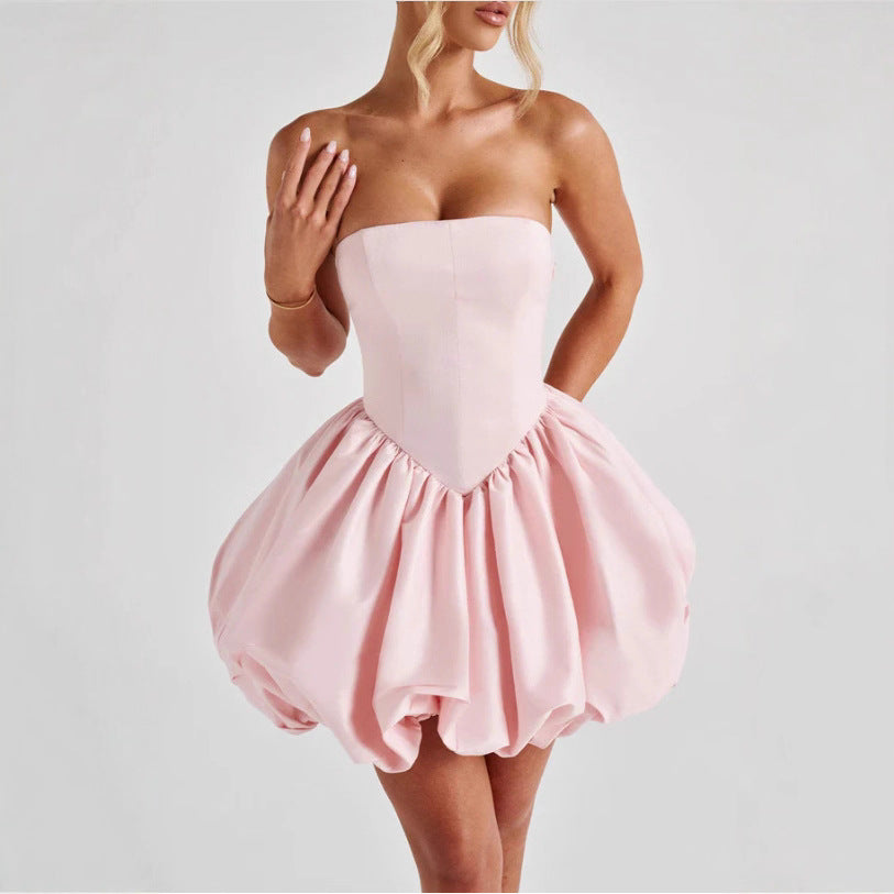Damen Ballkleid mit voluminösem Rock und schulterfreiem Design Drune