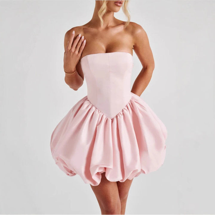 Damen Ballkleid mit voluminösem Rock und schulterfreiem Design Drune