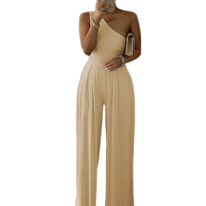 Damen Elegante Ein-schulter Jumpsuit Drune