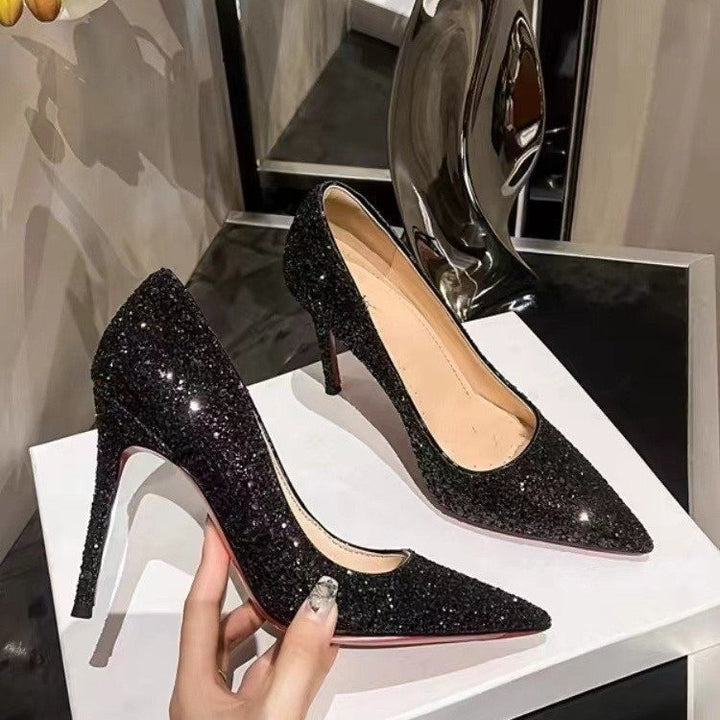 Damen Plateau-Pumps mit spitz zulaufender Kappe und hohem Stiletto-Absatz Drune