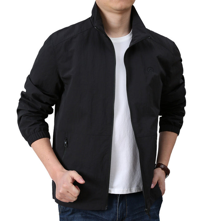 Herren Leichte Windjacke mit Stehkragen, elastischen Bündchen und verdecktem Reißverschluss Drune