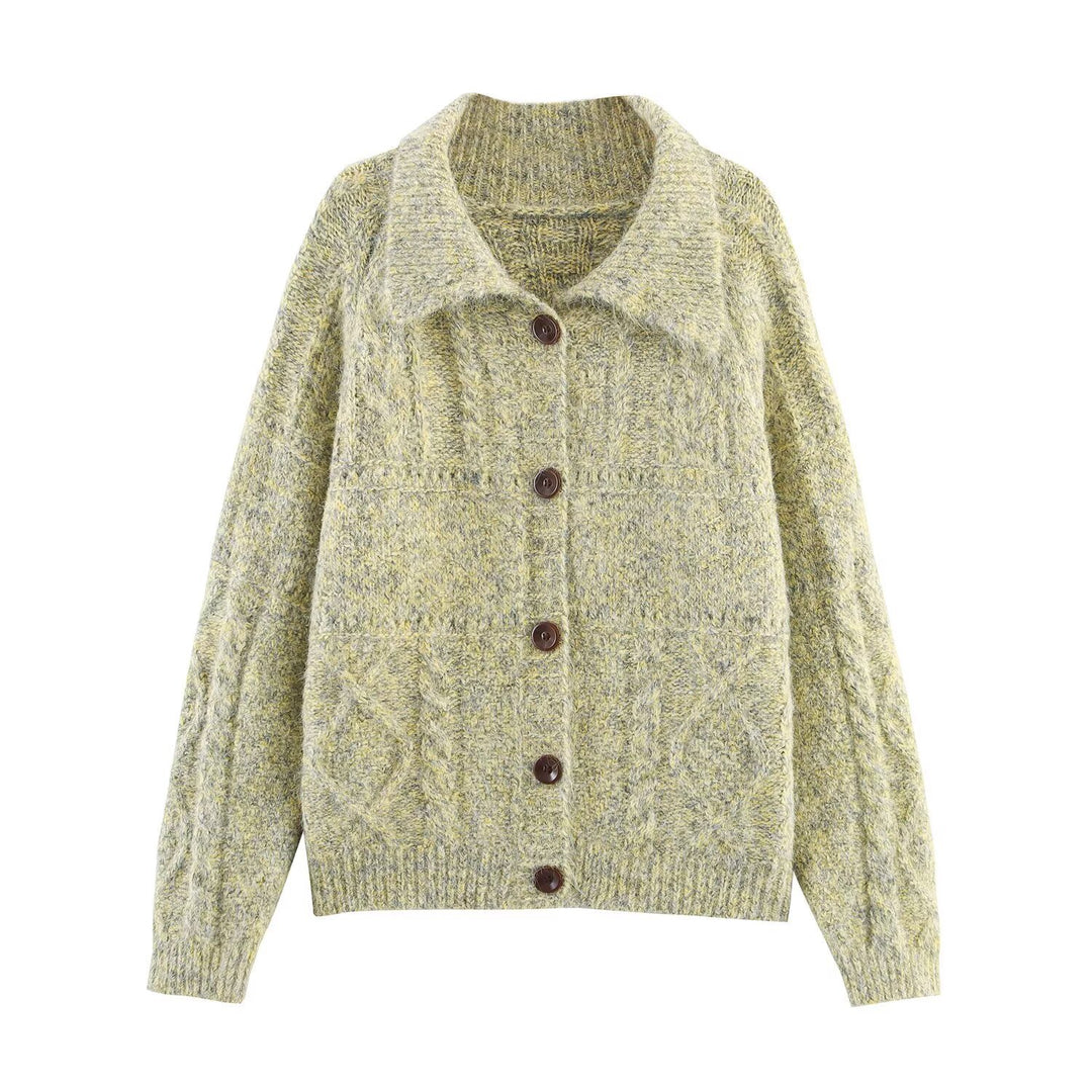 Damen Strickjacke mit schickem, weichem Stoff und dekorativen Knöpfen Drune