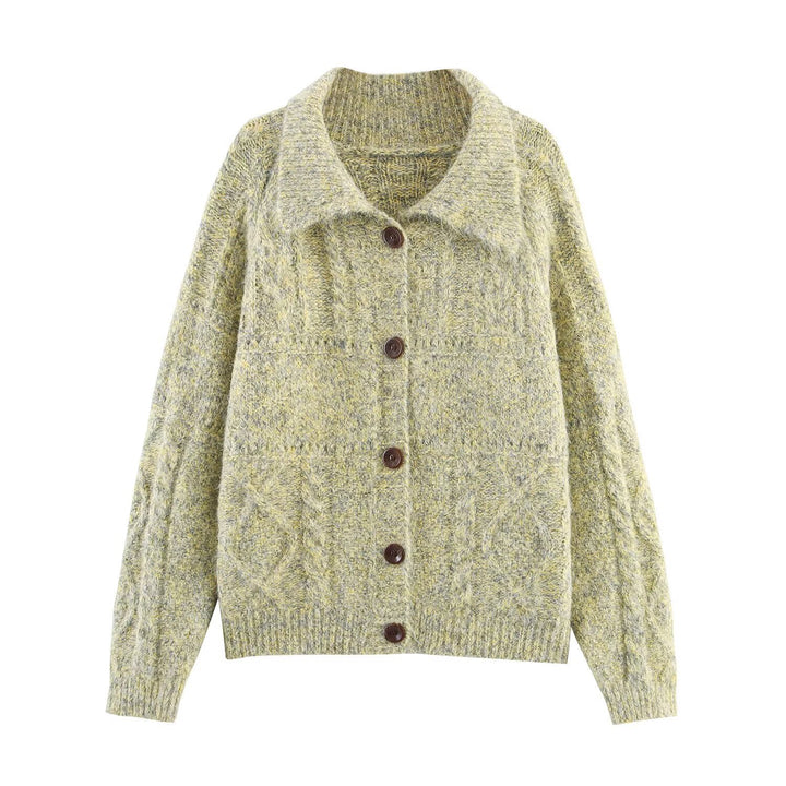 Damen Strickjacke mit schickem, weichem Stoff und dekorativen Knöpfen Drune