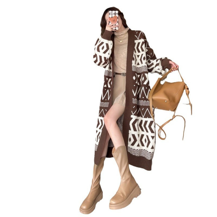 Damen Strickjacke im angesagten Ethno-Style mit weitem Schnitt Drune