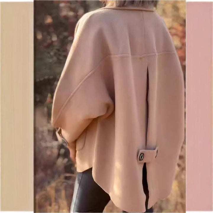 Damen weiche Wolljacke mit Schulterpasse und Knopfdetails Drune